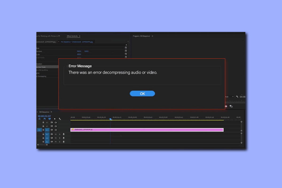 إصلاح Premiere Pro حدث خطأ أثناء محاولة فك ضغط الصوت أو الفيديو