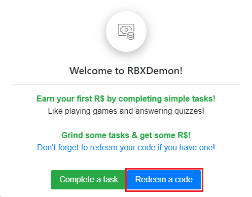 قائمة برموز RBX Demon الترويجية لـ Robux 3