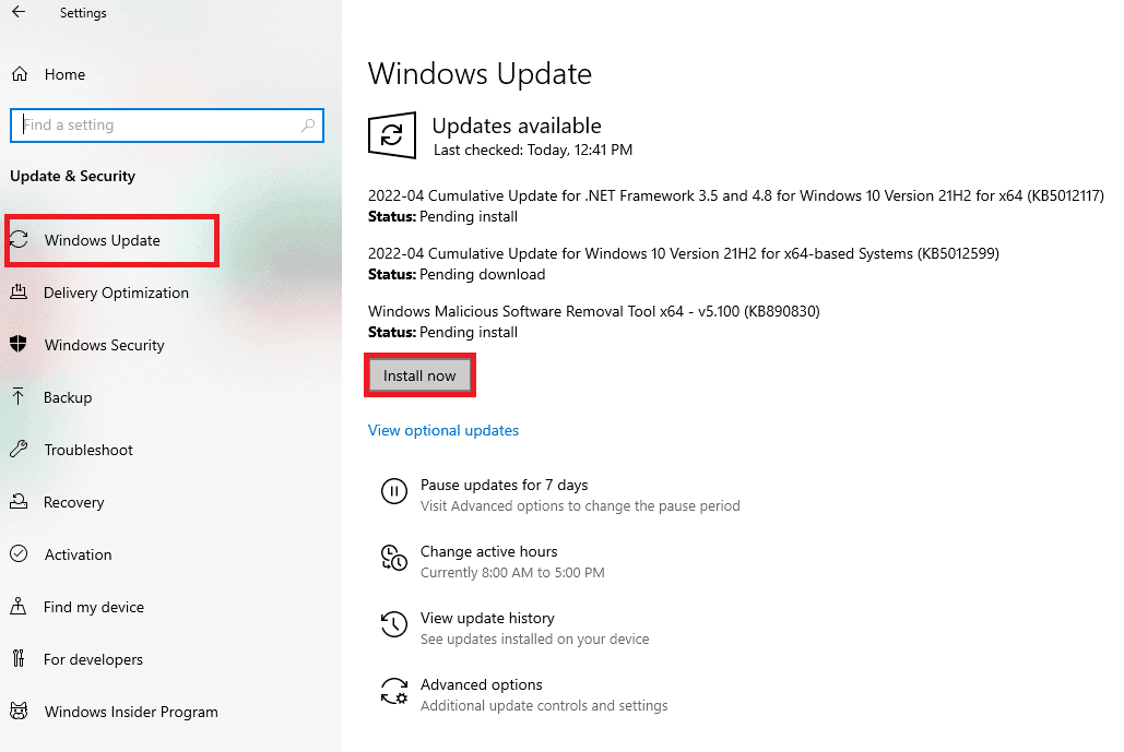 إصلاح رمز الخطأ 541 i Windows 10 8
