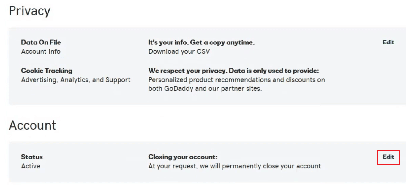 كيفية إغلاق حساب GoDaddy - adminvista.com 15