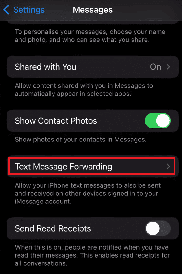 كيفية إعادة توجيه الرسائل النصية تلقائيًا إلى iPhone آخر 7