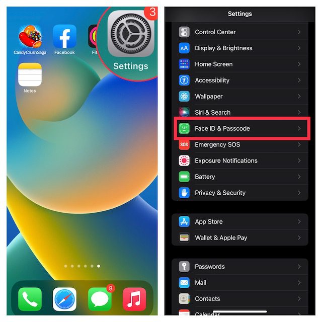 كيفية قفل ألبومات الصور المخفية باستخدام Face ID / Touch ID في iOS 16 على iPhone 6