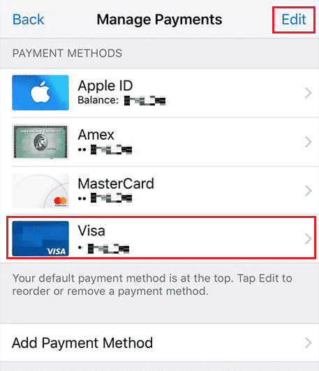 كيفية إزالة بطاقة الائتمان من Apple بطاقة تعريف 8