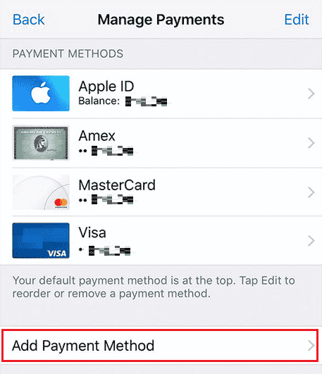 كيفية إزالة بطاقة الائتمان من Apple بطاقة تعريف 18