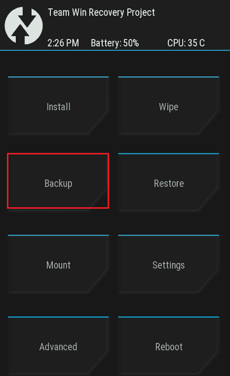 إصلاح غير قادر على تحميل التخزين TWRP على Android 19