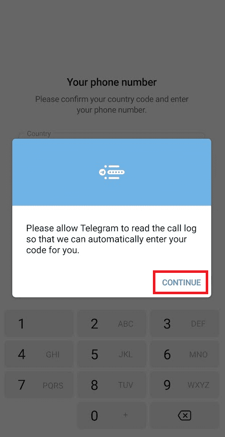 كيفية إنشاء حساب Telegram على Android 8