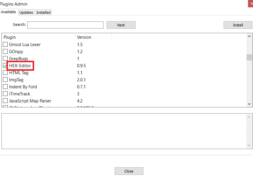 كيفية تثبيت Hex Editor Notepad ++ بتنسيق Windows 10 9