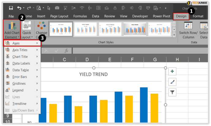 كيفية تغيير المحور الصادي في Excel 3