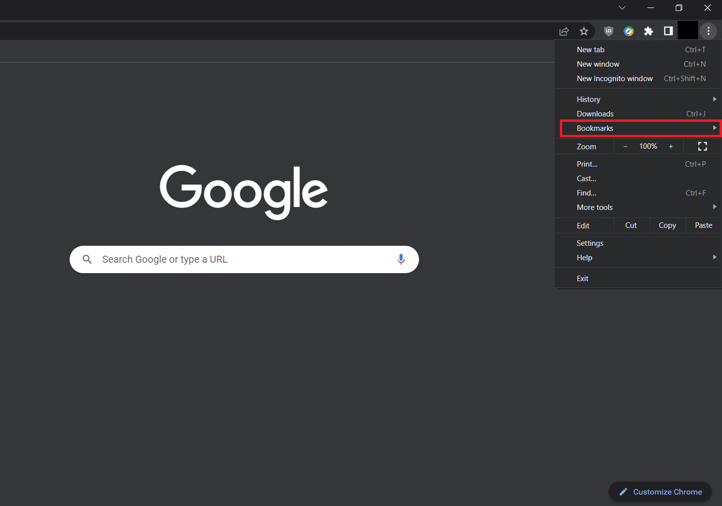 كيفية إظهار شريط الأدوات في Chrome 9