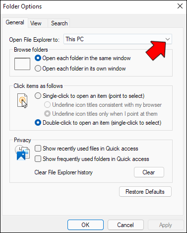 كيفية تعيين المجلد الافتراضي في File Explorer 4