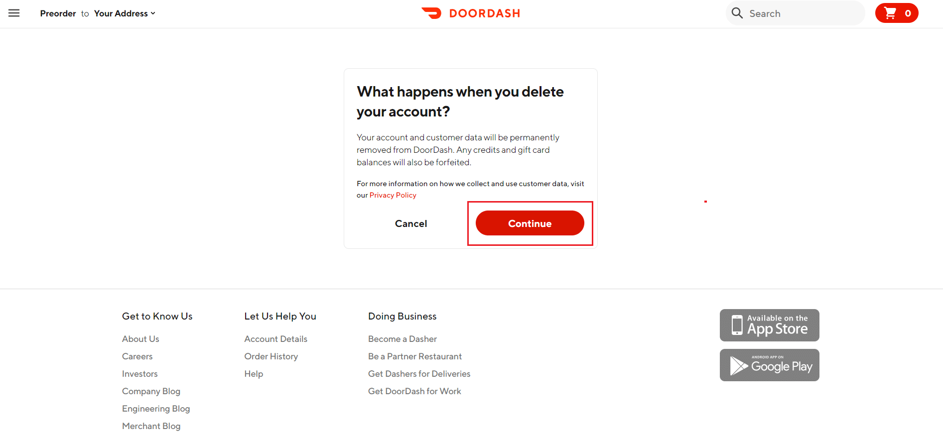 كيفية حذف حساب DoorDash 13