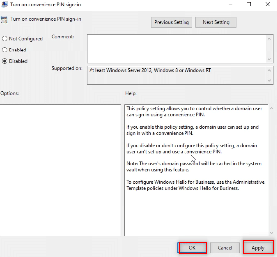 كيفية إزالة PIN تسجيل الدخول من Windows 10 12