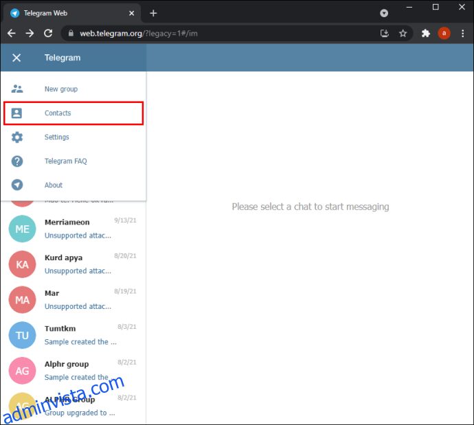 كيفية حذف جهة اتصال في Telegram 11