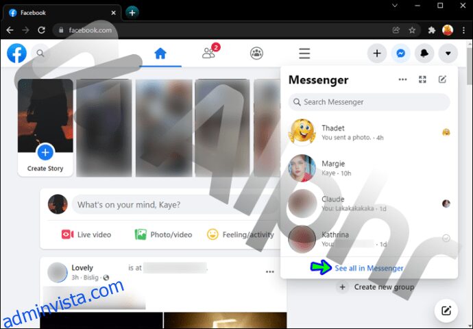 كيفية عرض الرسائل المؤرشفة في Messenger 17