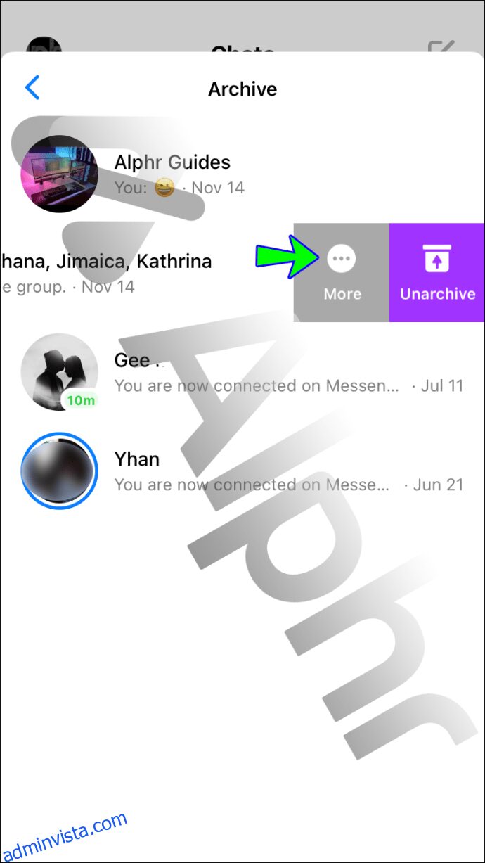 كيفية عرض الرسائل المؤرشفة في Messenger 27