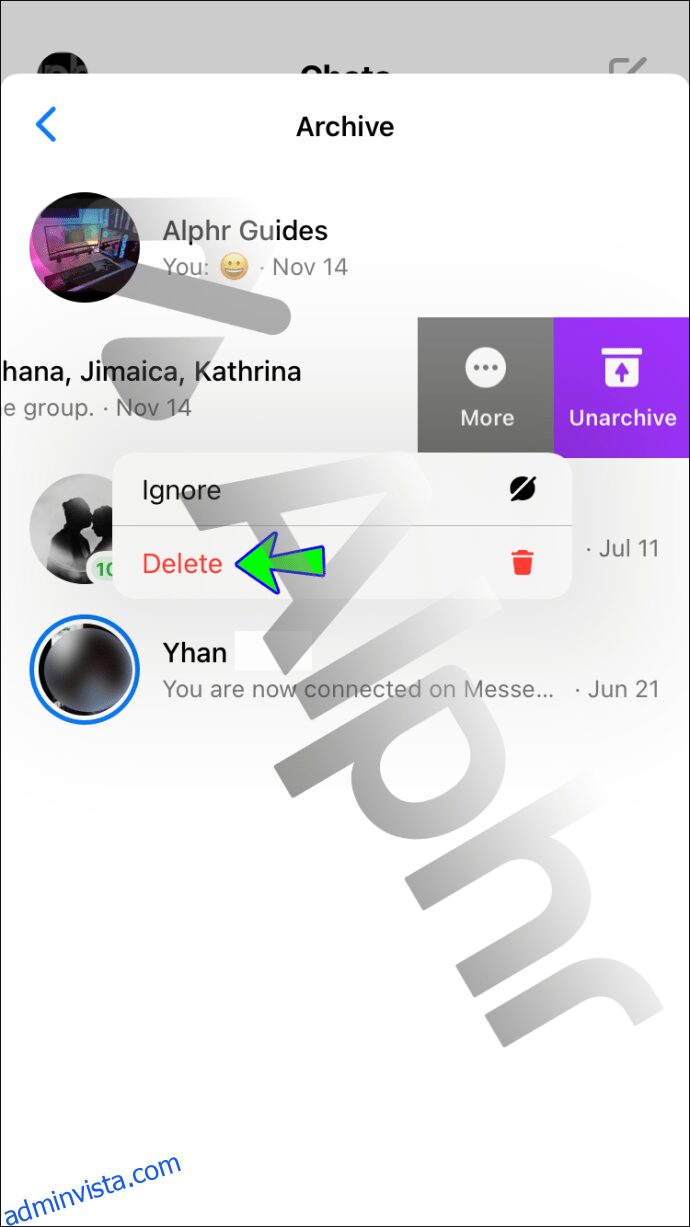 كيفية عرض الرسائل المؤرشفة في Messenger 28