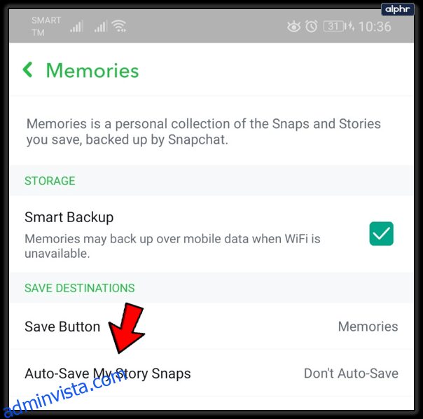 كيفية الحفظ التلقائي لقصص Snapchat 5
