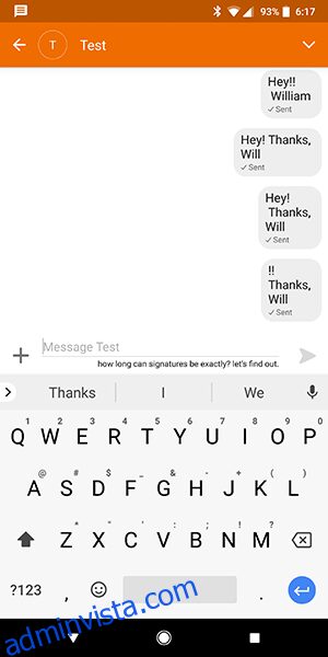 كيفية إضافة توقيع إلى الرسائل النصية في Android 7