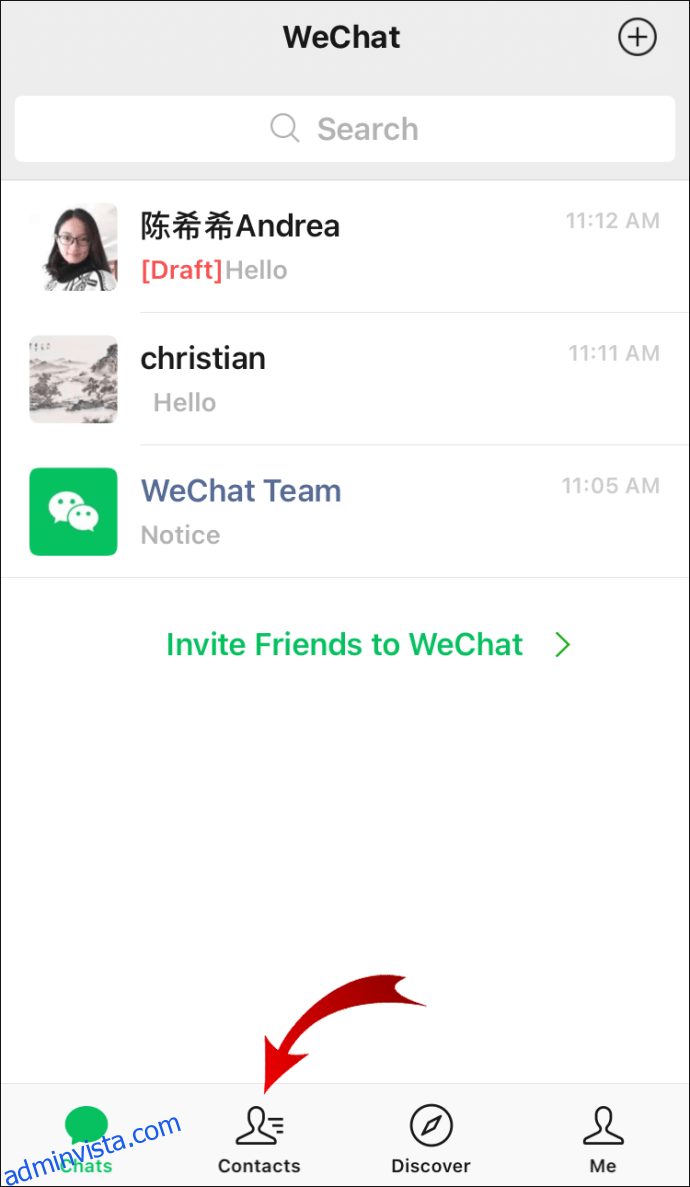 كيفية حذف جهة اتصال في WeChat 2