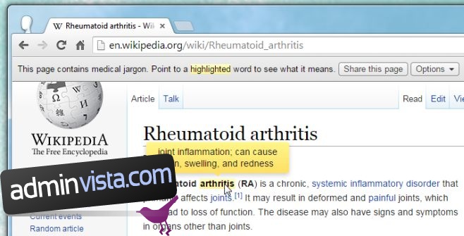 ترجمة المصطلحات الطبية إلى اللغة الإنجليزية البسيطة بامتداد Chrome 2