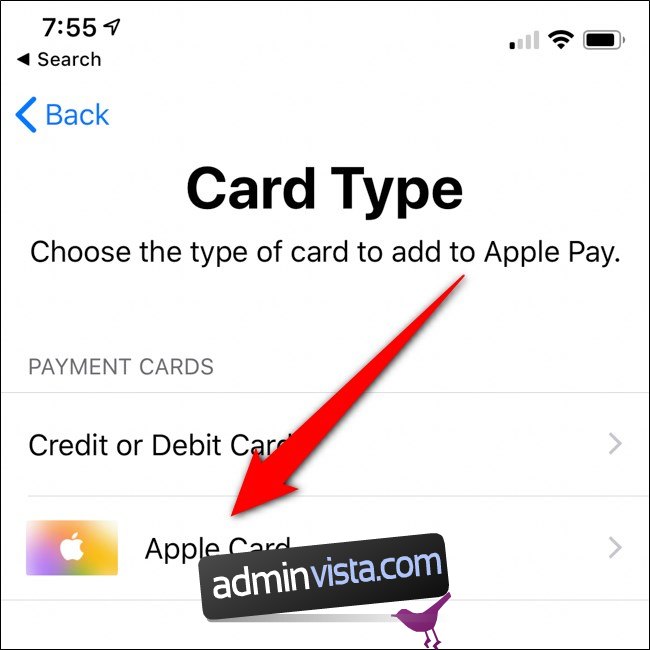 كيفية التقديم Apple- البطاقة 2