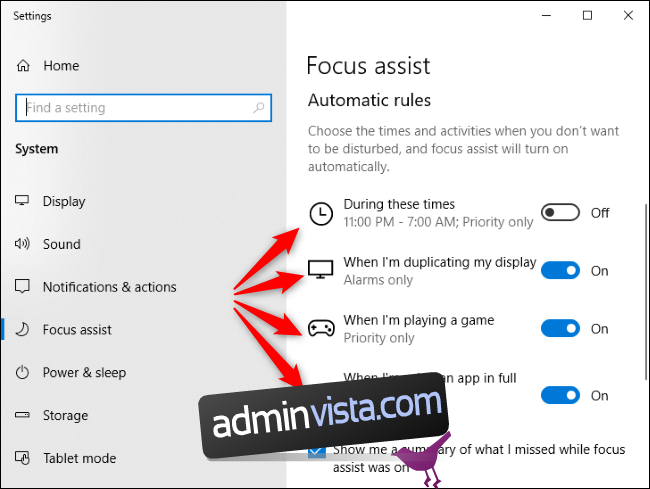 كيفية تعطيل ملفات Windows 10 رسائل Focus Assist المزعجة 4