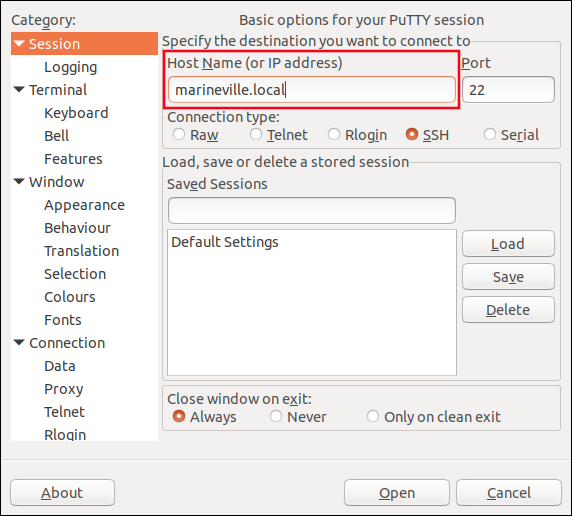 كيفية فتح تطبيق GUI عن بُعد باستخدام PuTTY 5