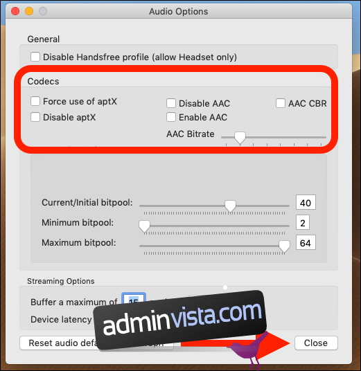 كيفية إجبار macOS على استخدام برنامج ترميز aptX أو AAC لسماعات Bluetooth 5