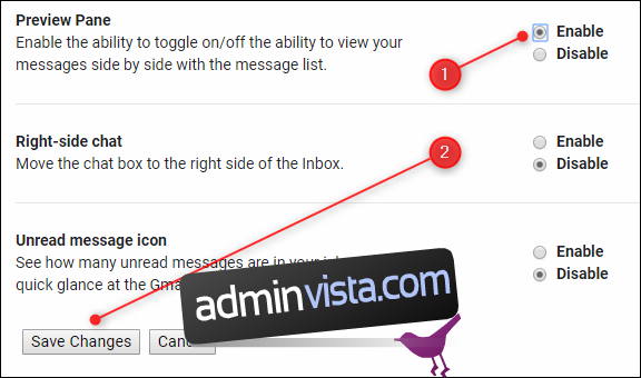 كيفية تمكين نافذة معاينة البريد الإلكتروني المخفية في Gmail 2