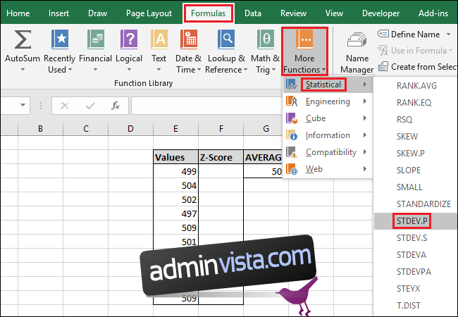 كيفية حساب Z-Score باستخدام Microsoft Excel 10