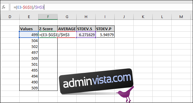 كيفية حساب Z-Score باستخدام Microsoft Excel 14