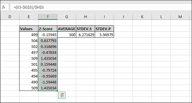 كيفية حساب Z-Score باستخدام Microsoft Excel 17