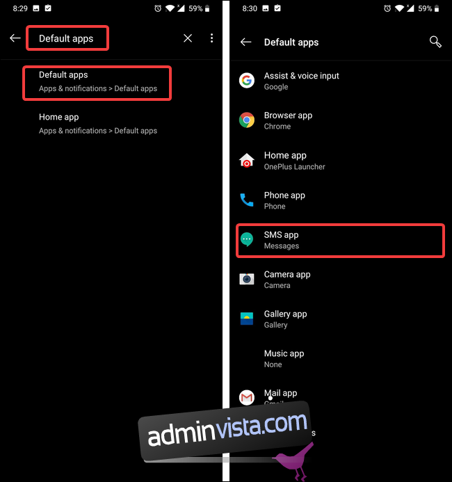 كيفية تعيين تطبيق الرسائل النصية الافتراضي الخاص بك على Android 6