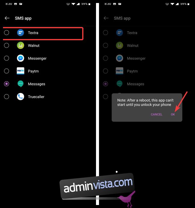 كيفية تعيين تطبيق الرسائل النصية الافتراضي الخاص بك على Android 7