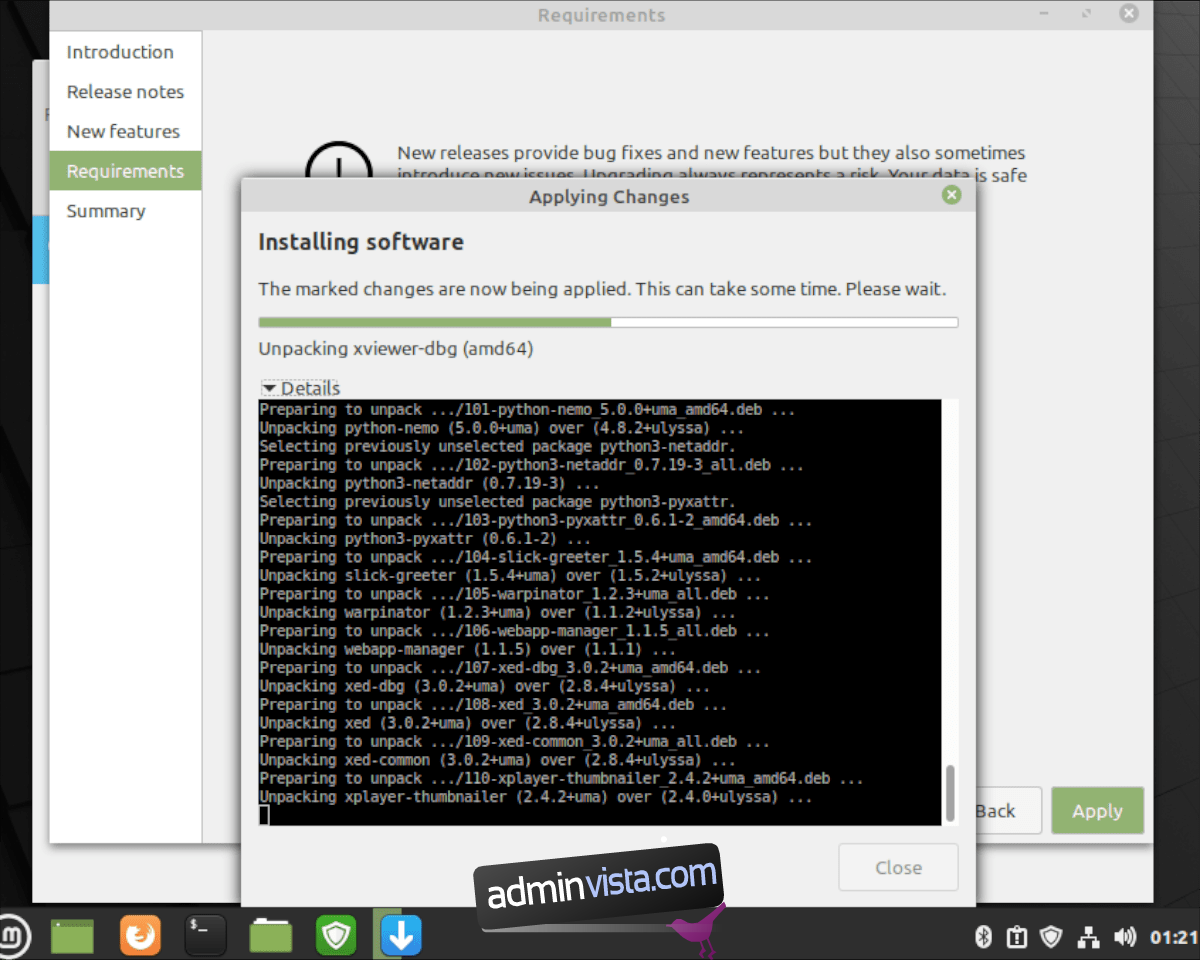 كيفية الترقية إلى Linux Mint 20.2 4