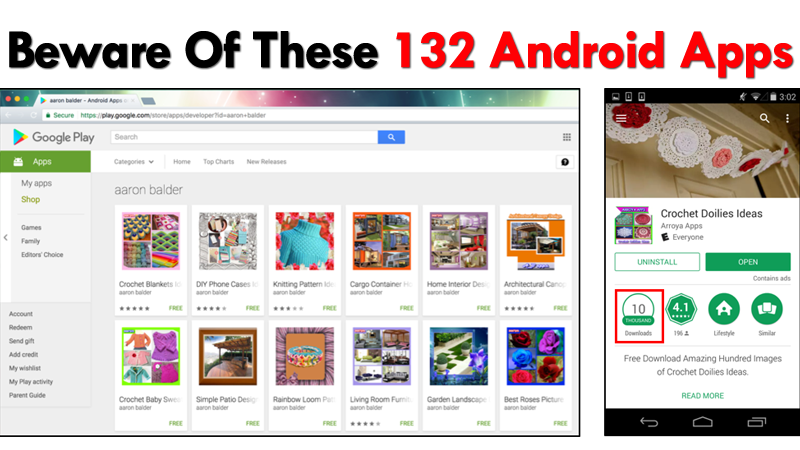 أصيب 132 من تطبيقات Android على Google Play بـ Windows البرمجيات الخبيثة 1