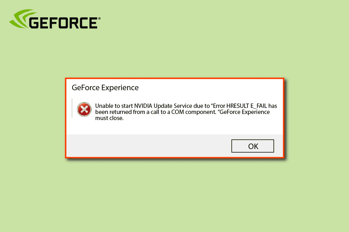 إصلاح خطأ GeForce HRESULT E Fail i Windows 10