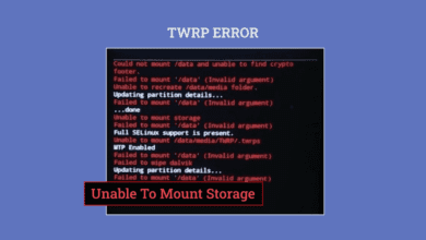 إصلاح غير قادر على تحميل التخزين TWRP على Android