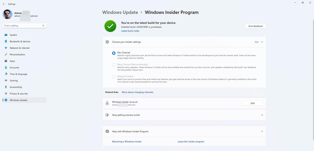 Windows سيتمكن 11 Insider قريبًا من التبديل من قناة Dev إلى قناة Beta مباشرةً