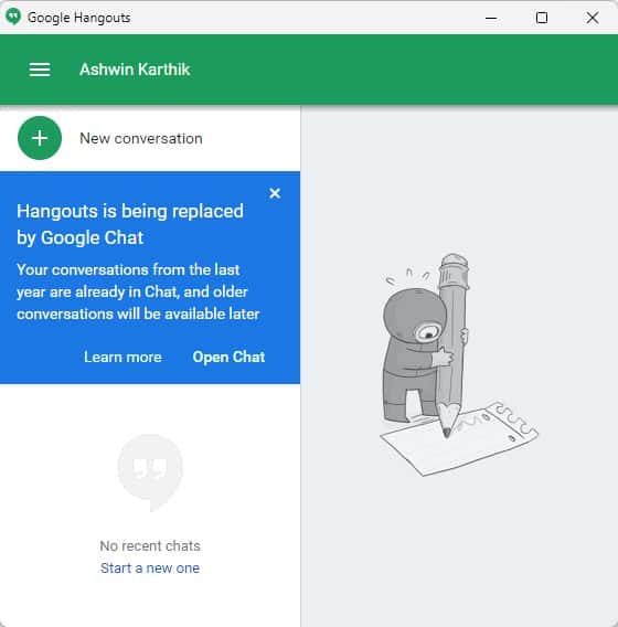 Hangouts يعيد توجيه المستخدمين إلى Google Chat