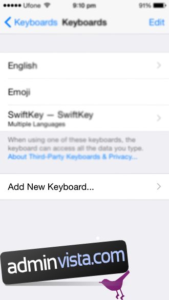 كيفية إضافة / إزالة لوحات مفاتيح الطرف الثالث في iOS 8 1