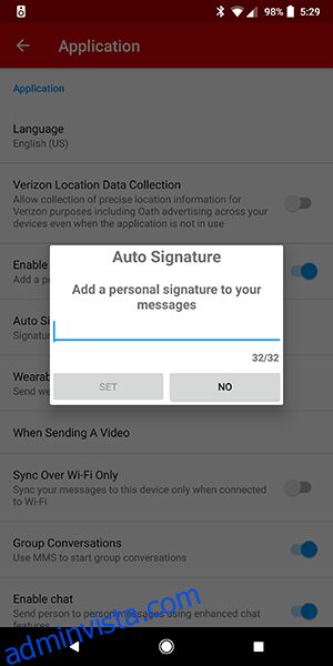 كيفية إضافة توقيع إلى الرسائل النصية في Android 1