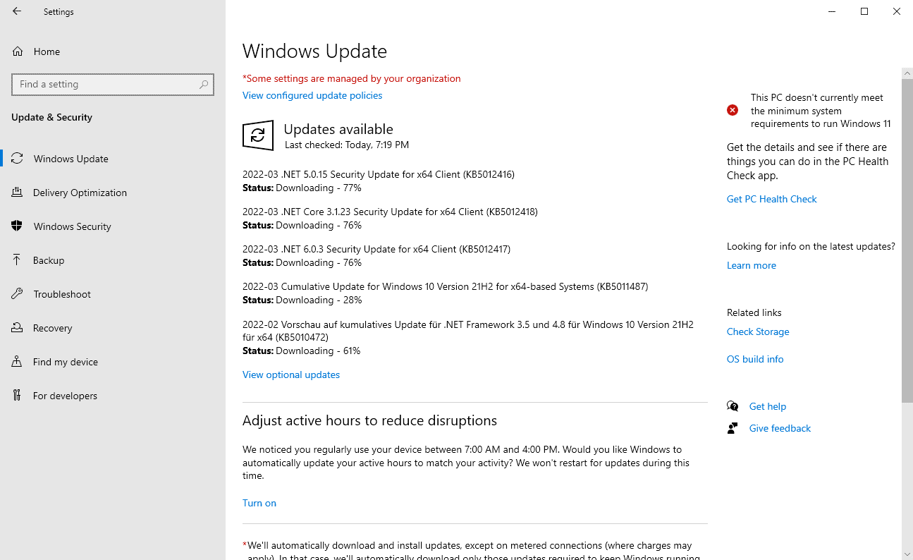 Microsoft Windows Security Updates March 2022 overview