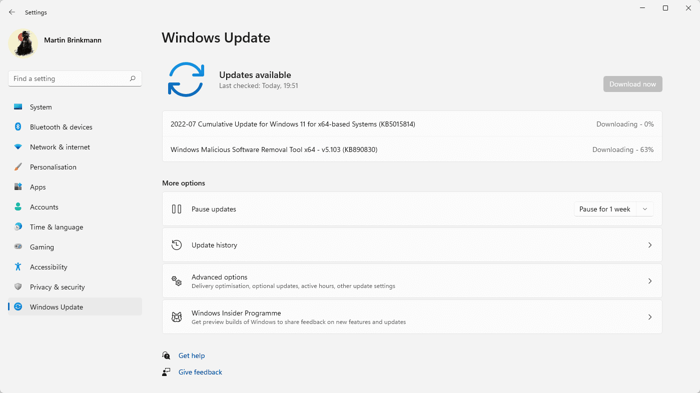 Microsoft Windows Security Updates July 2022 overview