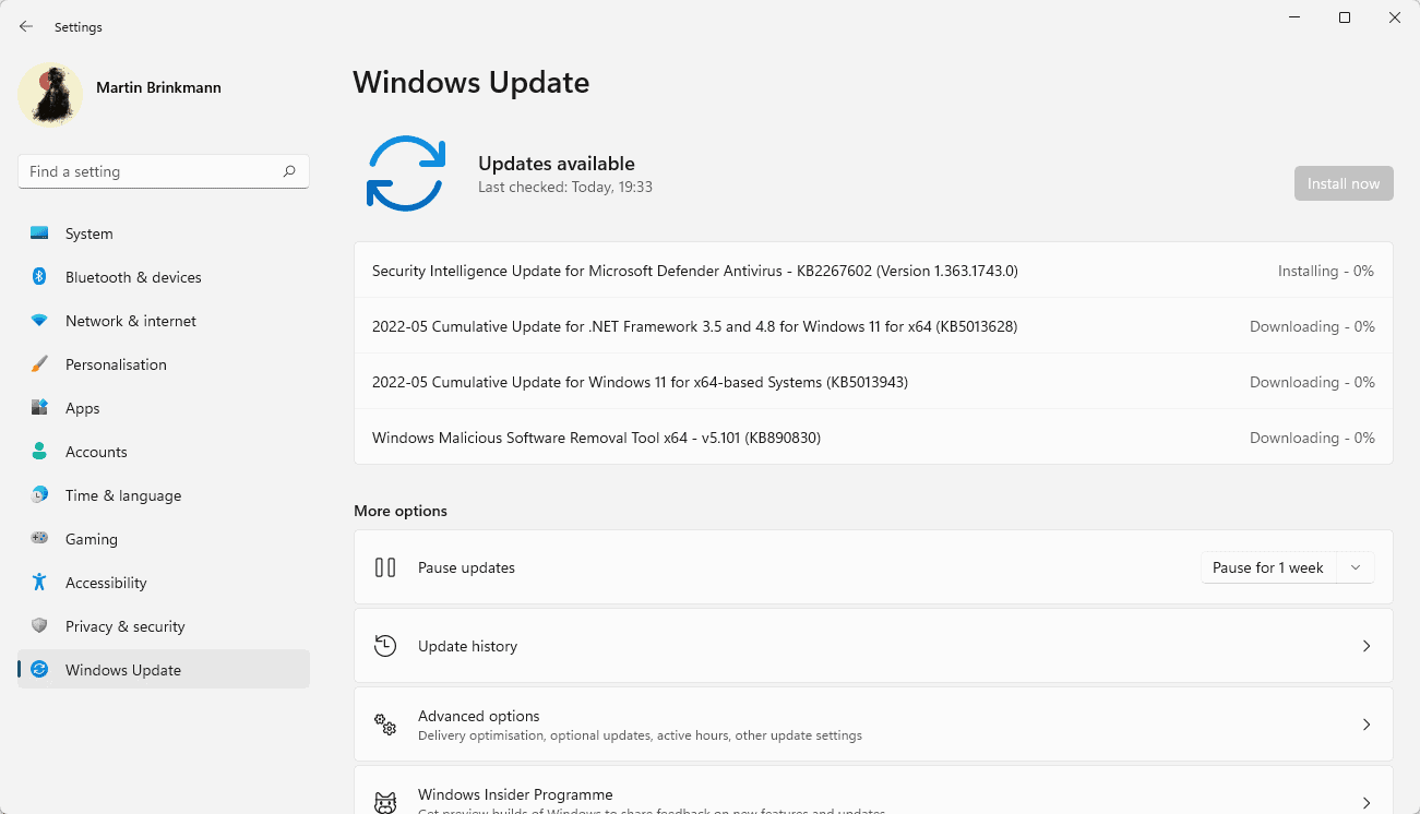 مايكروسوفت windows تحديثات الأمان مايو 2022