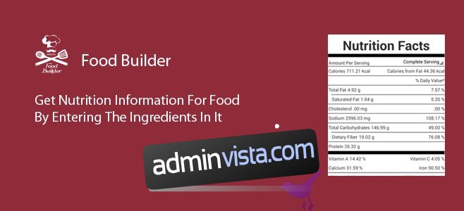 يمنحك برنامج Food Builder معلومات غذائية بناءً على مكوناتك 1