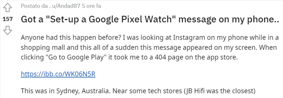 رسالة ارتباط Google Pixel Watch Reddit