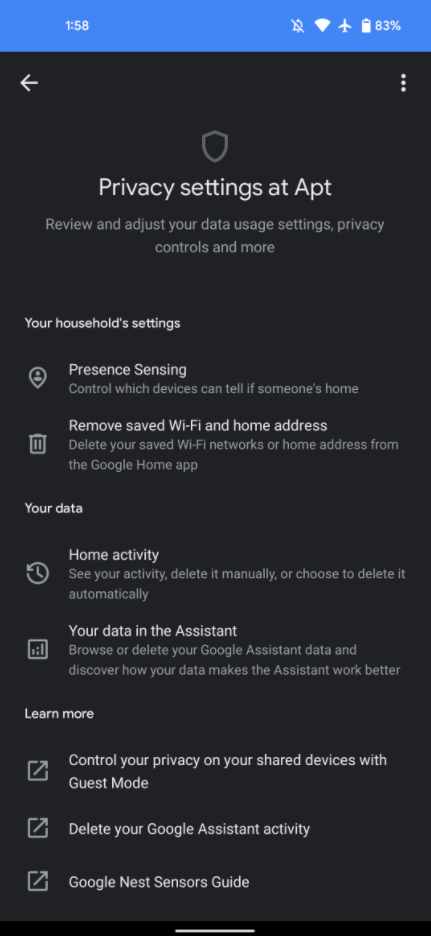 وصول قسم جديد لإدارة الخصوصية إلى تطبيق Google Home 3