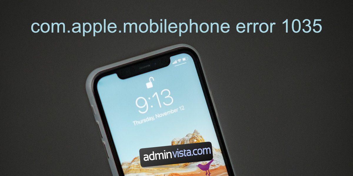 كيفية إصلاح خطأ com.apple.mobilephone 1035
