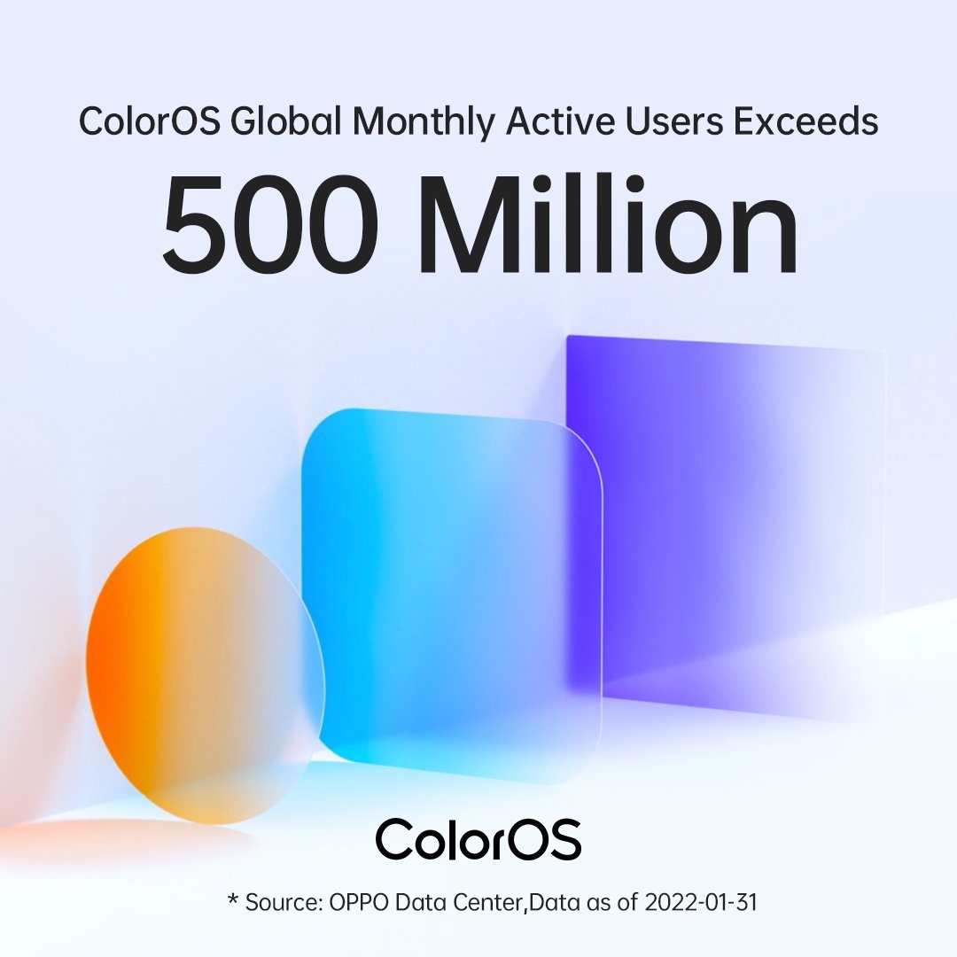 ColorOS 500 مليون مستخدم شهريًا عالميًا